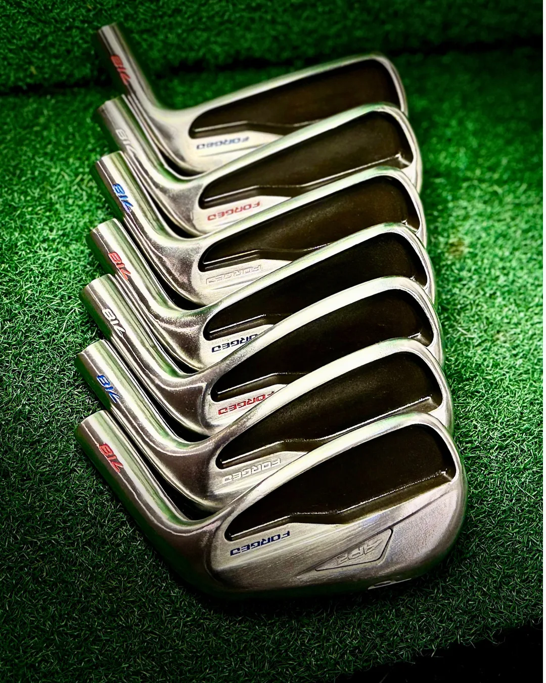 Titleist 718 AP2 iron after Tour Blast Raw; Black Oxide Cavity refinish by Sublevel Golf