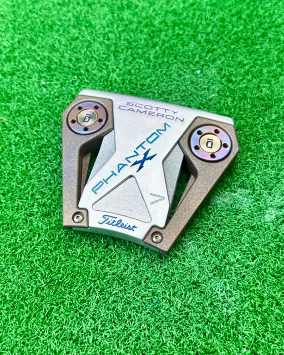 Scotty Cameron Phantom X 7 putter after Torched Bronze Frame, Tour Blast Body refinish by Sublevel Golf