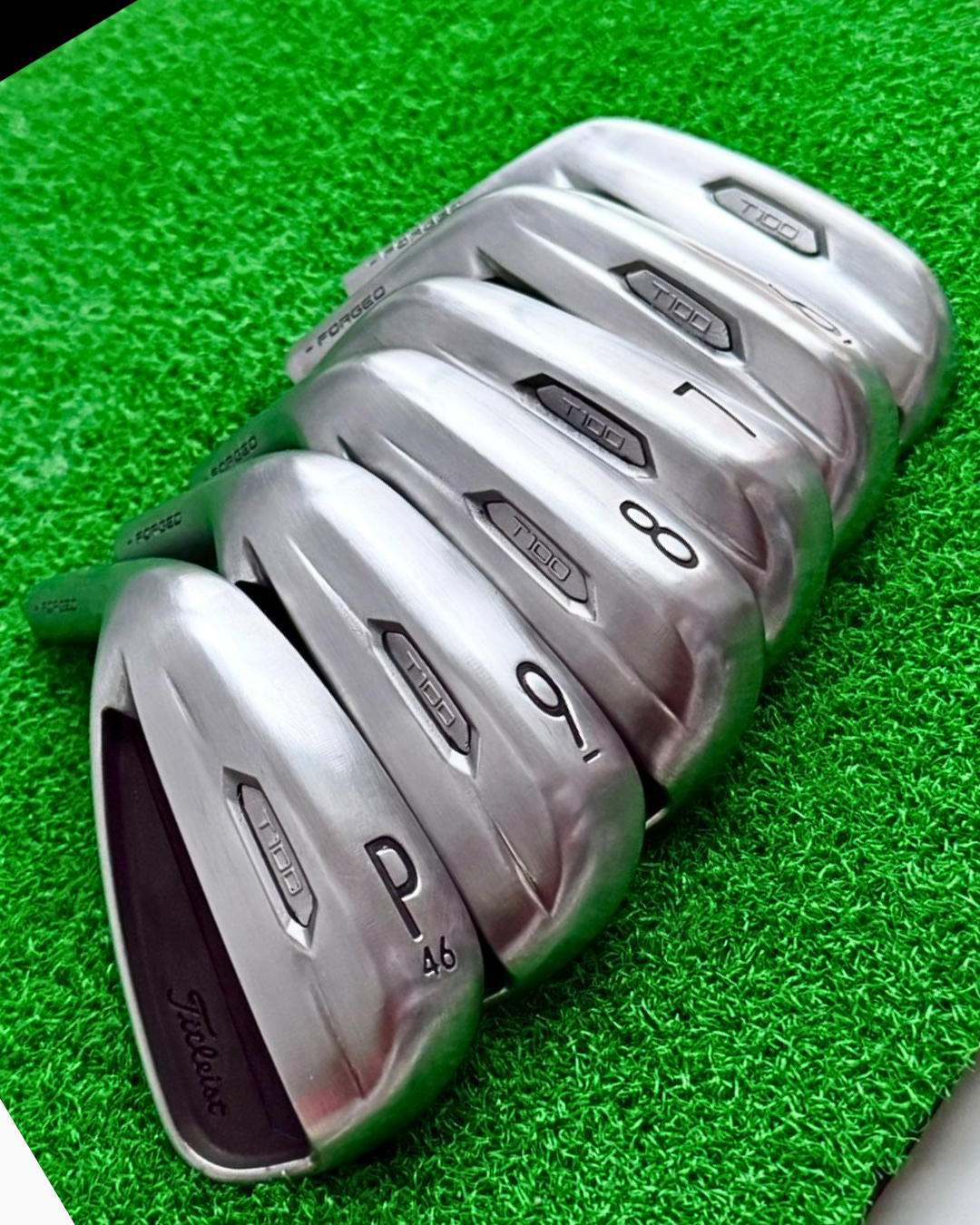 Titleist T100 iron after Tour Blast Body, Black Oxide Face & Cavity refinish by Sublevel Golf