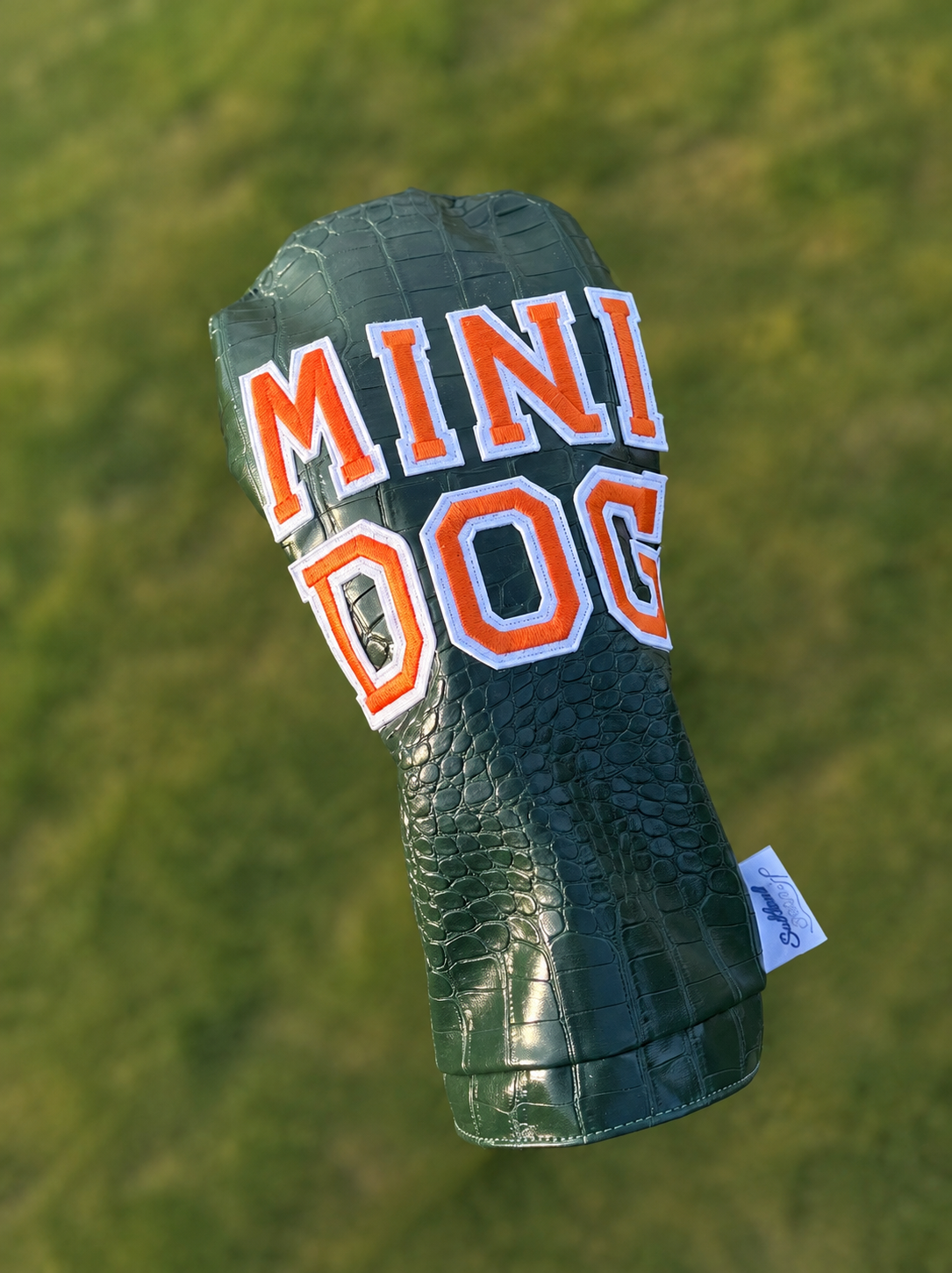 Sublevel Seams Mini Driver Headcover, The Mini Dog, handcrafted by Sublevel Seams