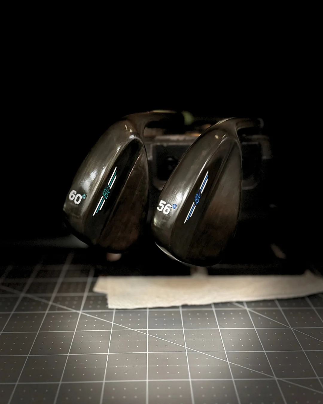 Titleist Vokey Oil Can 56º / 60º wedge after Polished Black Oxide; OEM Stamp Deletion refinish by Sublevel Golf