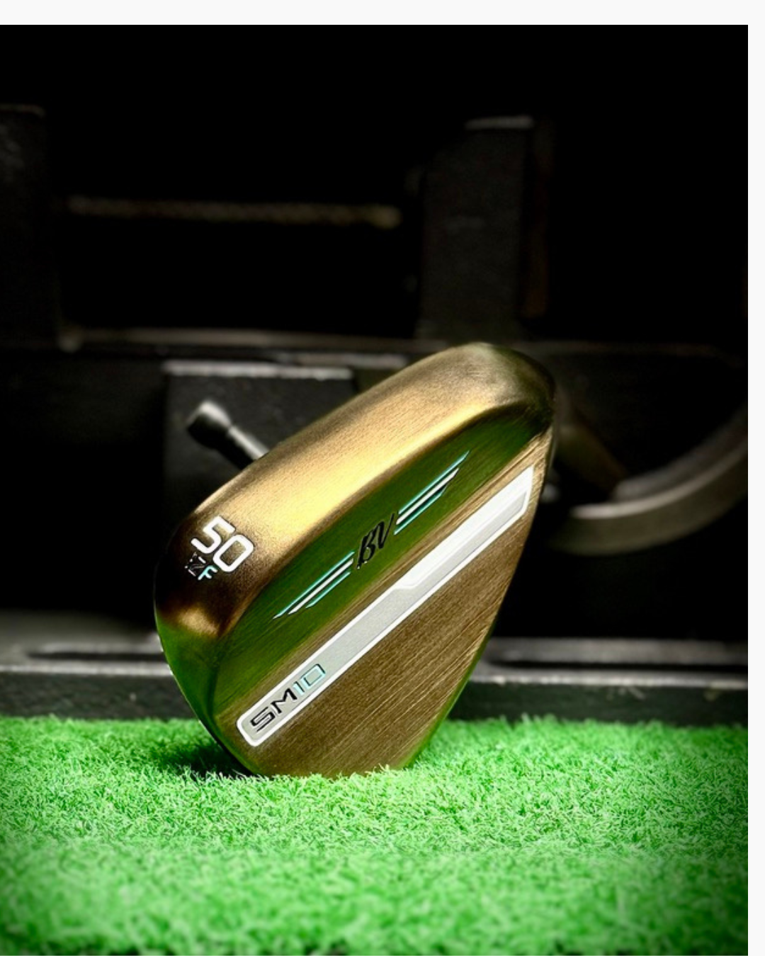Titleist SM10 50º wedge after Brushed Bronze Torched; Titleist Hosel Stamp Deletion refinish by Sublevel Golf