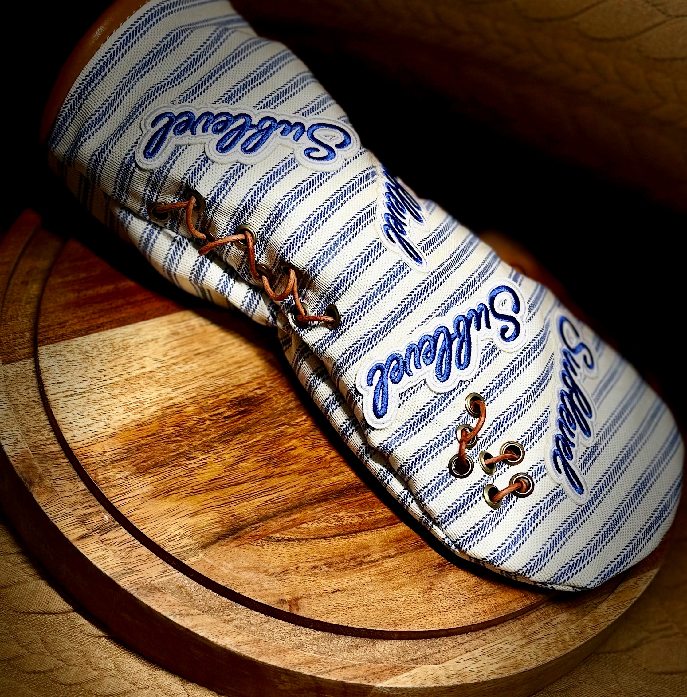 Sublevel Seams Fairway Wood Headcover, The Heritage Stripe, handcrafted by Sublevel Seams