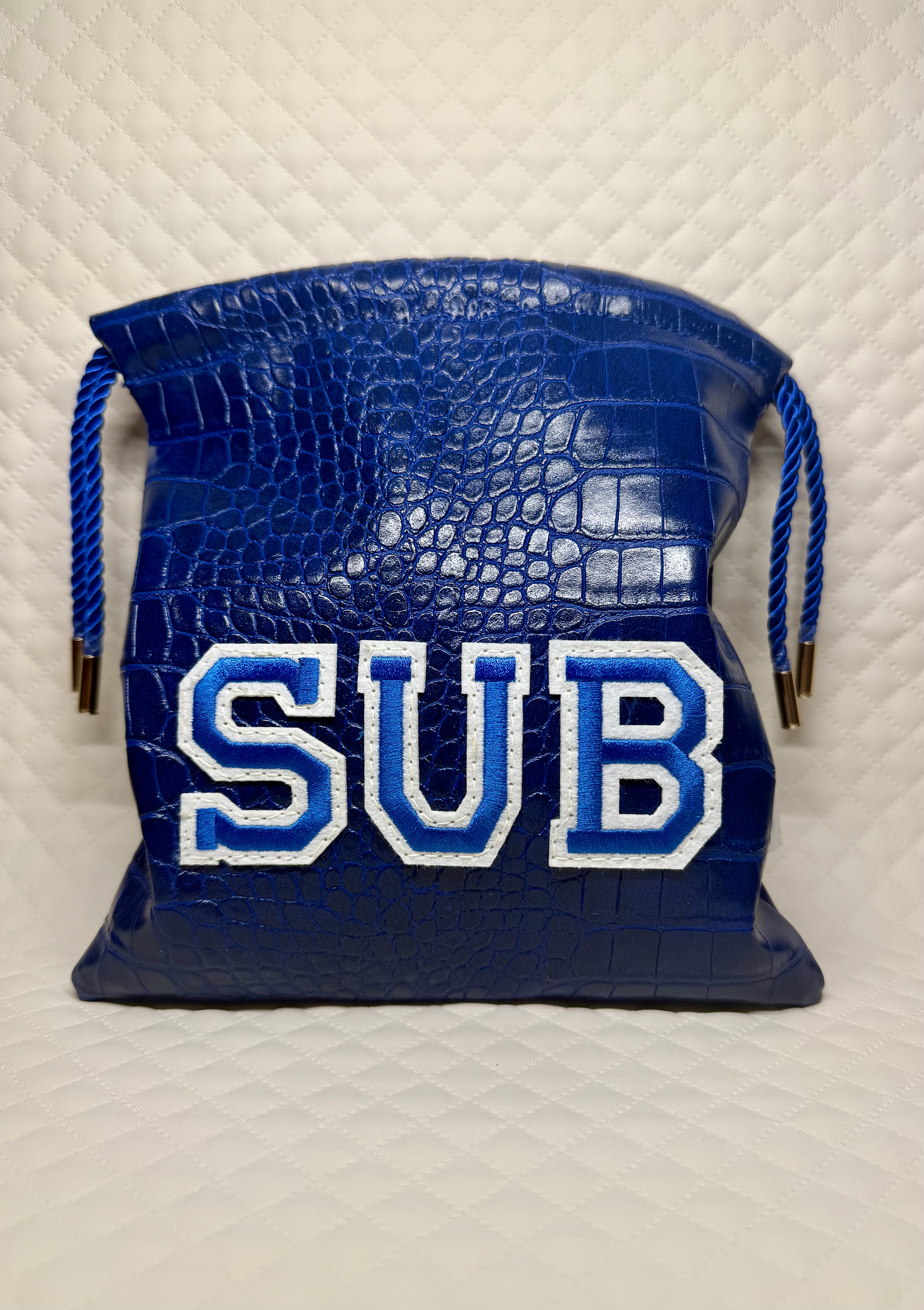 "SUB LVL" Blue Croc Valuables Pouch